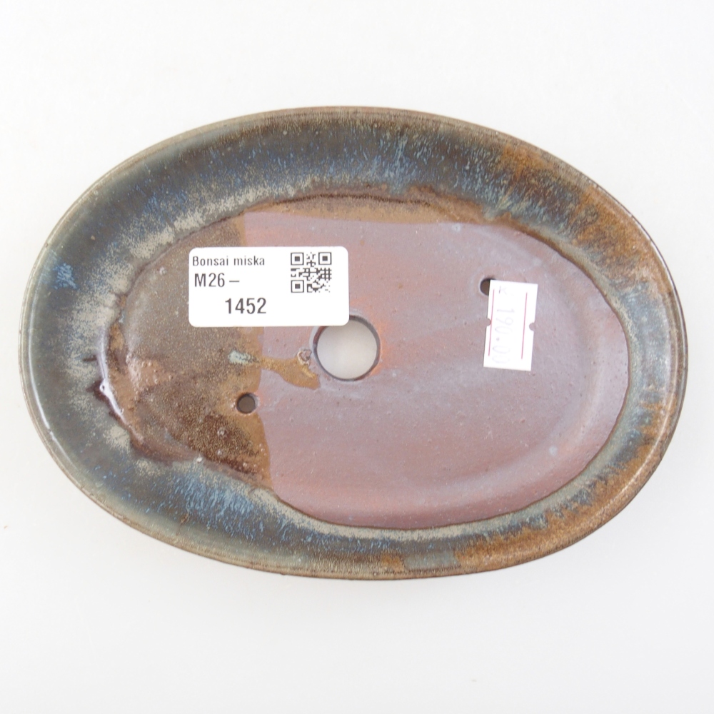 Ceramic bonsai bowl 15,5 x 11 x 2,5 cm, colour blue