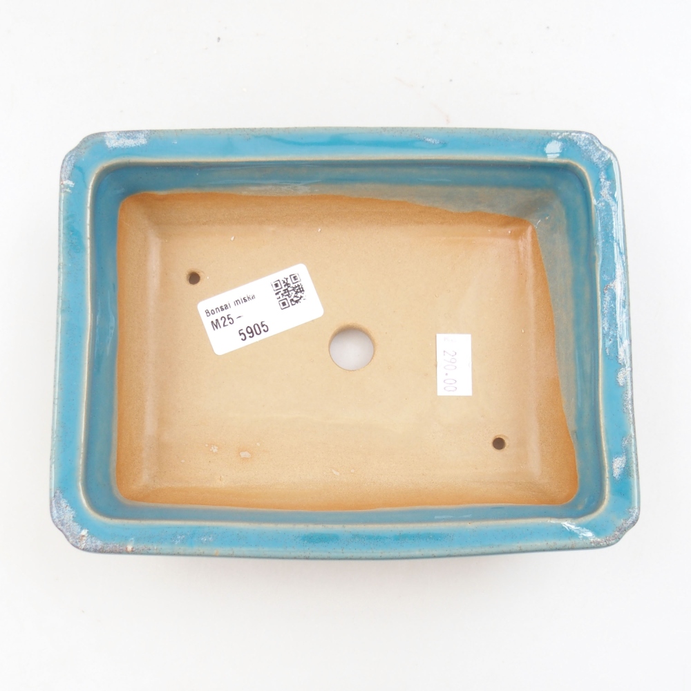 Ceramic bonsai bowl 18 x 13,5 x 4,5 cm, color blue