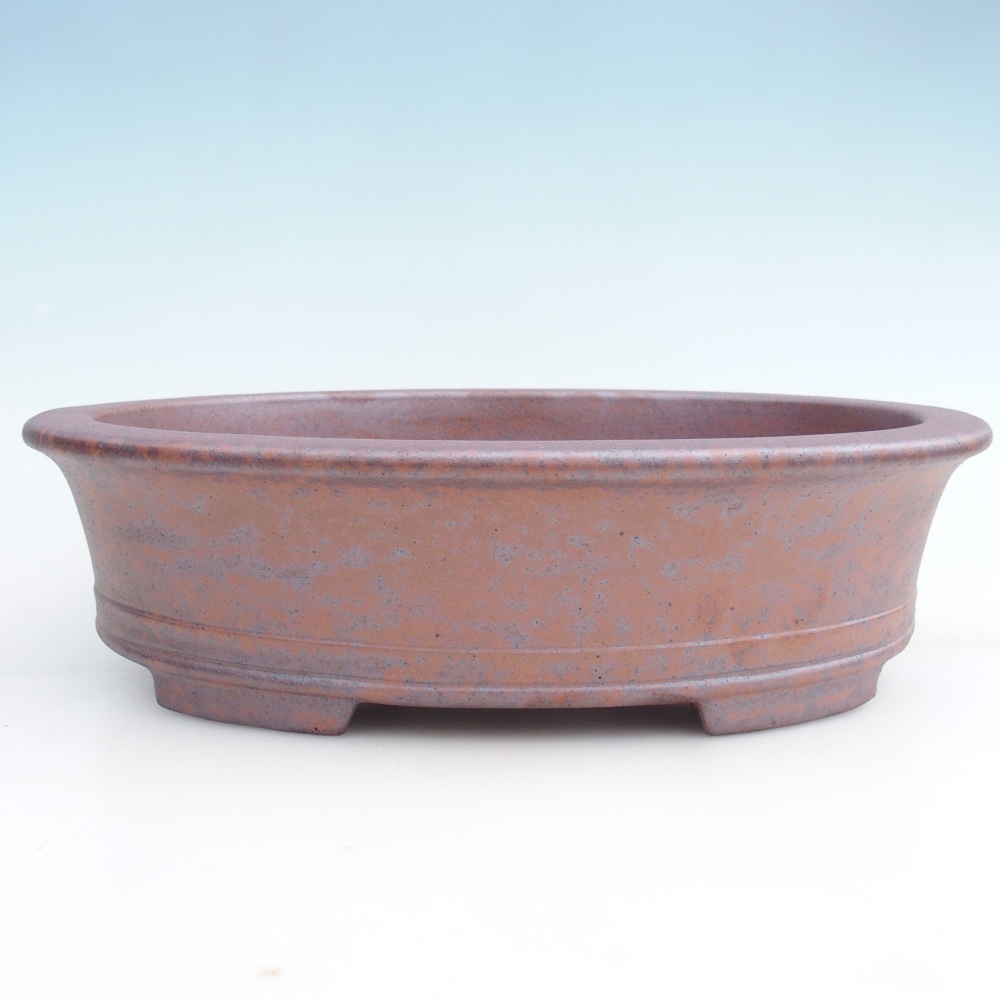 Ceramic bonsai bowl 36,5 x 28,5 x 9 cm, metal colour