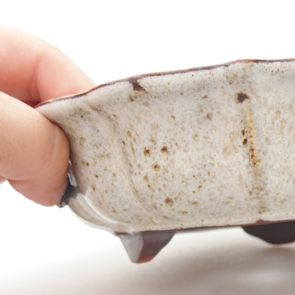 Ceramic bonsai bowl 18 x 18 x 5 cm, color white