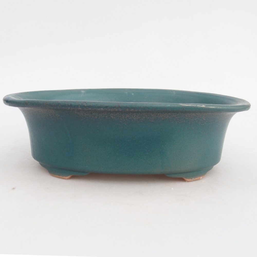 Ceramic bonsai bowl 22,5 x 18,5 x 7 cm, colour blue