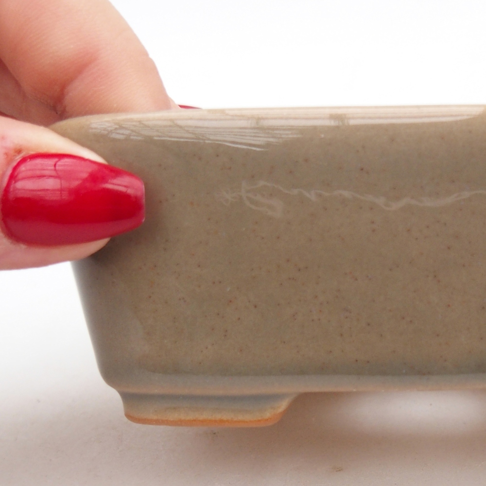 Ceramic bonsai bowl 10,5 x 8,5 x 4 cm, grey