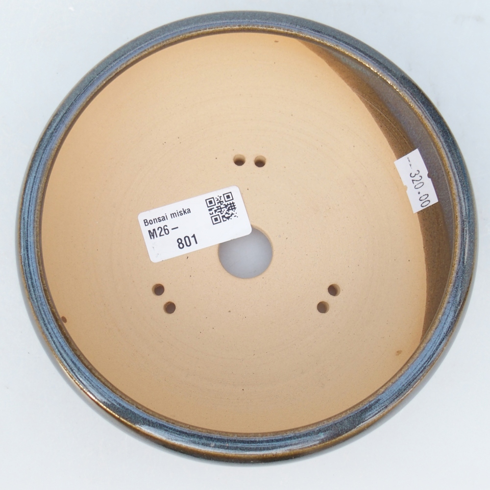 Ceramic bonsai bowl 15 x 15 x 5,5 cm, blue-grey