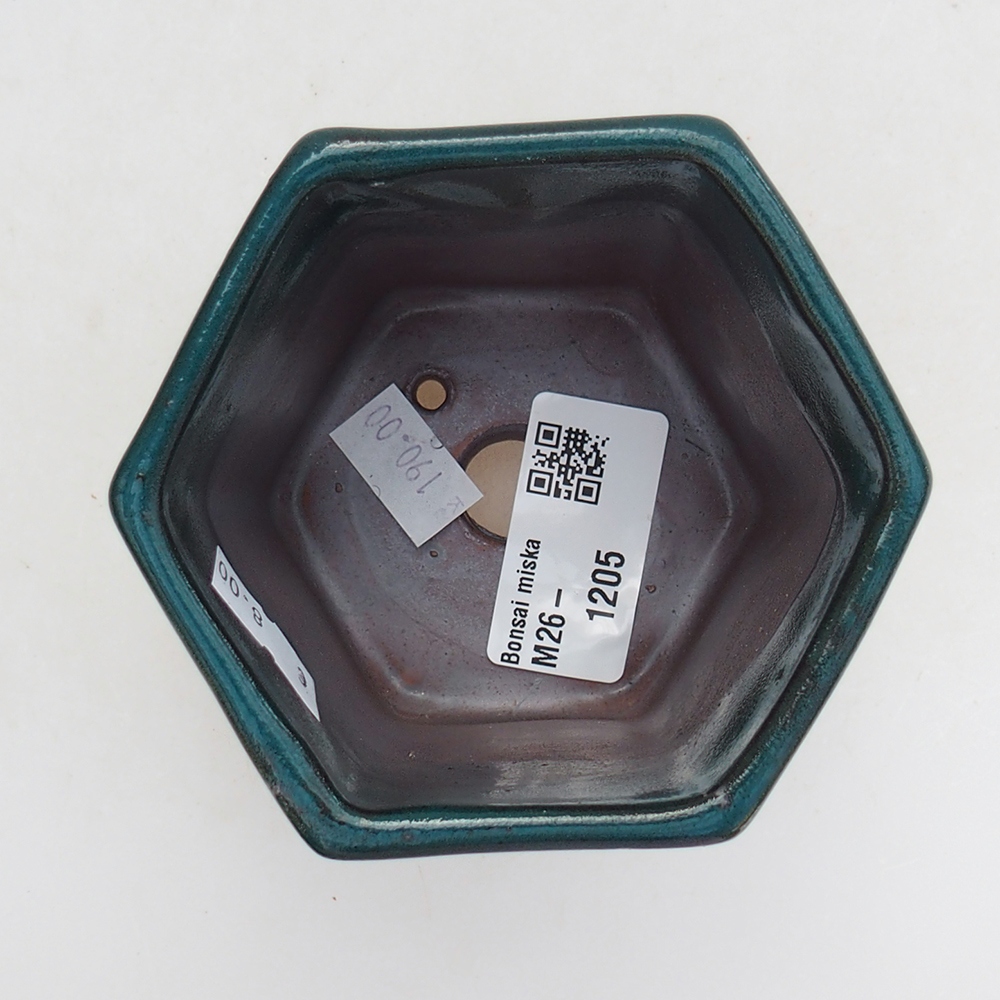 Ceramic bonsai bowl 9 x 9 x 8 cm, green