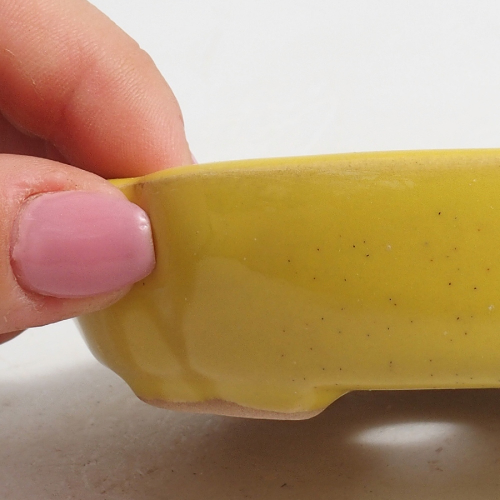 Ceramic bonsai bowl 11 x 11 x 3 cm, color yellow