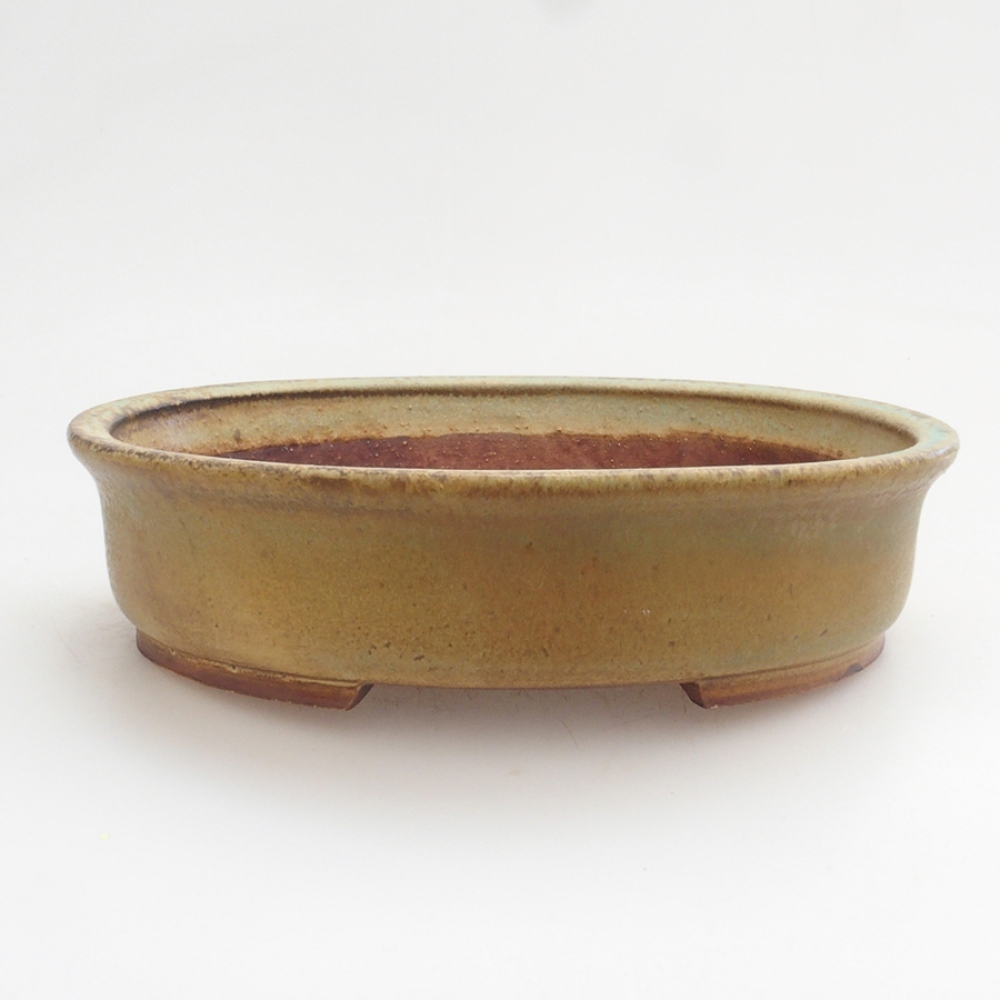 Ceramic bonsai bowl 17 x 15 x 4 cm, color green