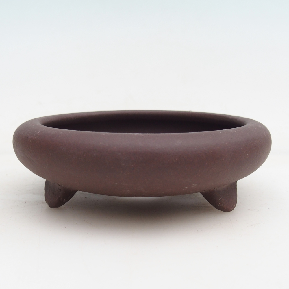 Ceramic bonsai bowl 11,5 x 11,5 x 4 cm, brown