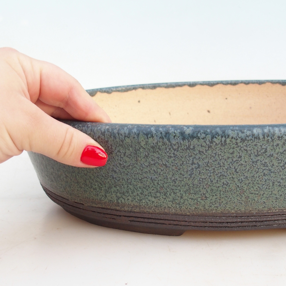 Bonsai bowl 32,5 x 25,5 x 7,5 cm , colour blue