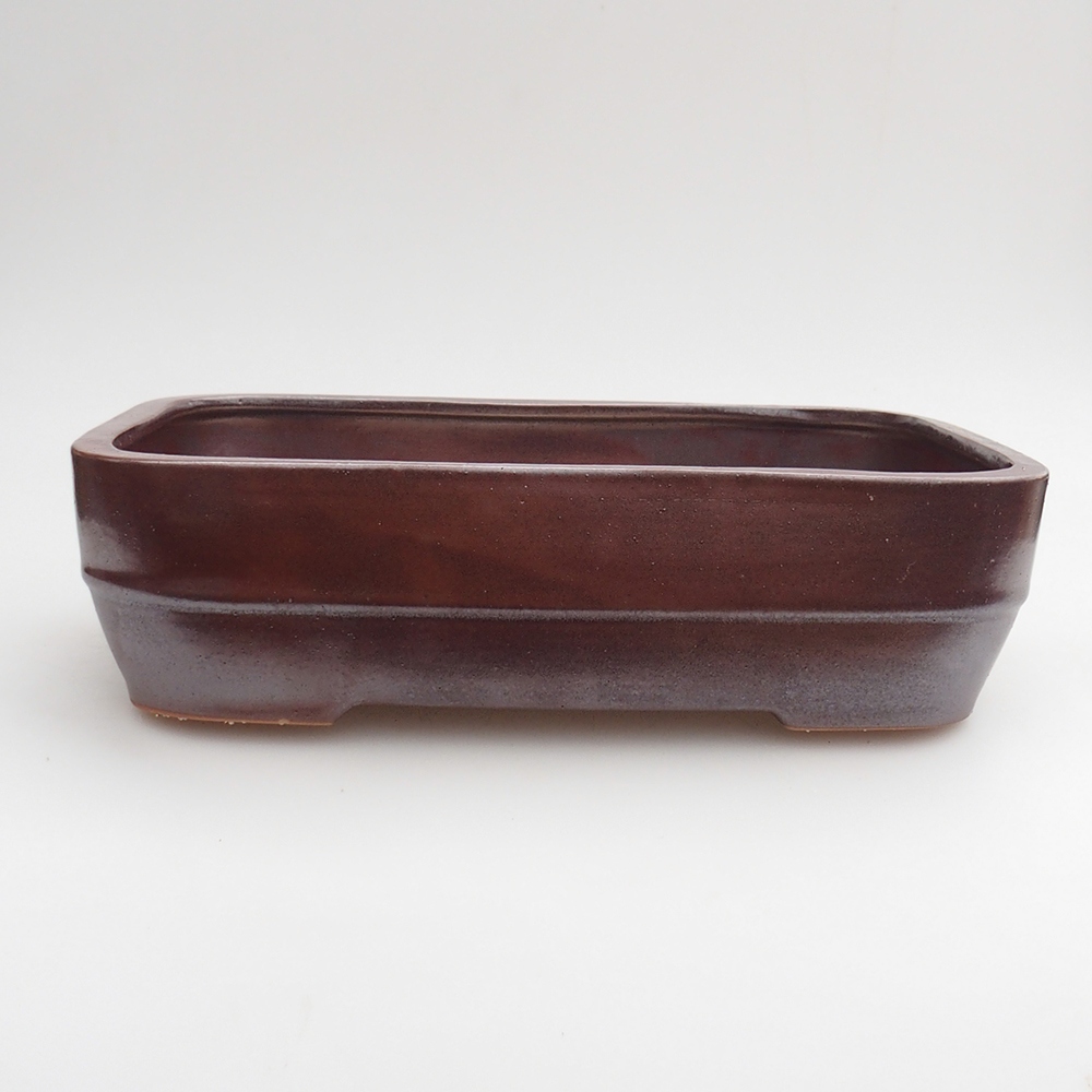 Ceramic bonsai bowl 27,5 x 20 x 7 cm, colour burgundy