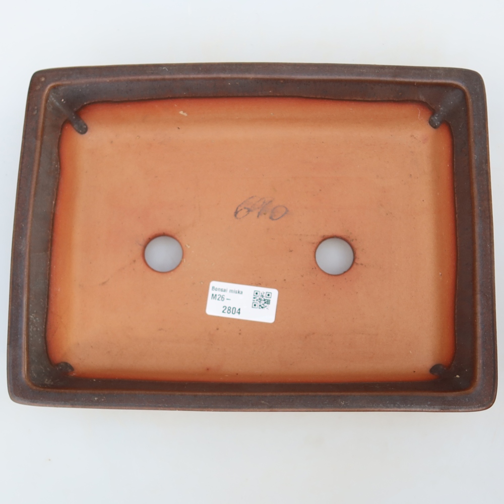 Ceramic Bowl  26 x 20 x 5 cm, brown