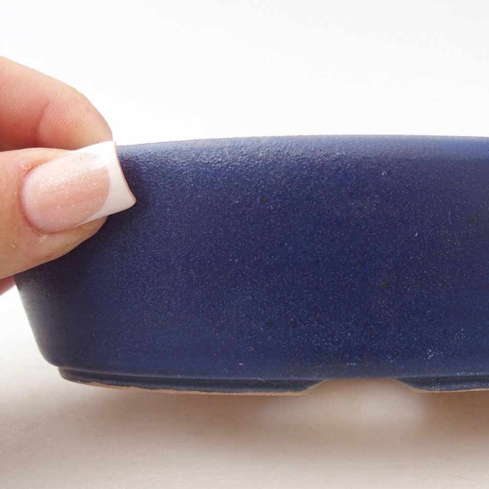 Ceramic bonsai bowl 15 x 9,5 x 4 cm, colour blue