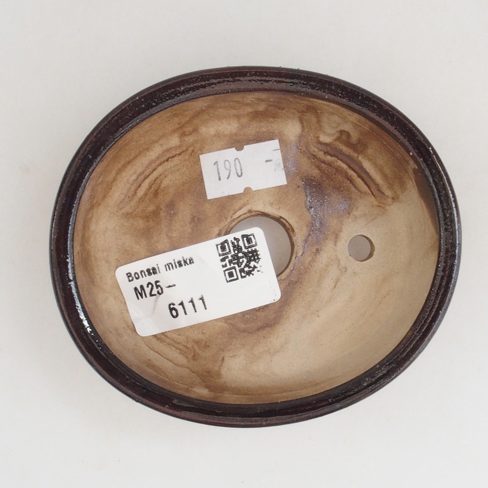 Ceramic bonsai bowl 9,5 x 8 x 3 cm, color brown