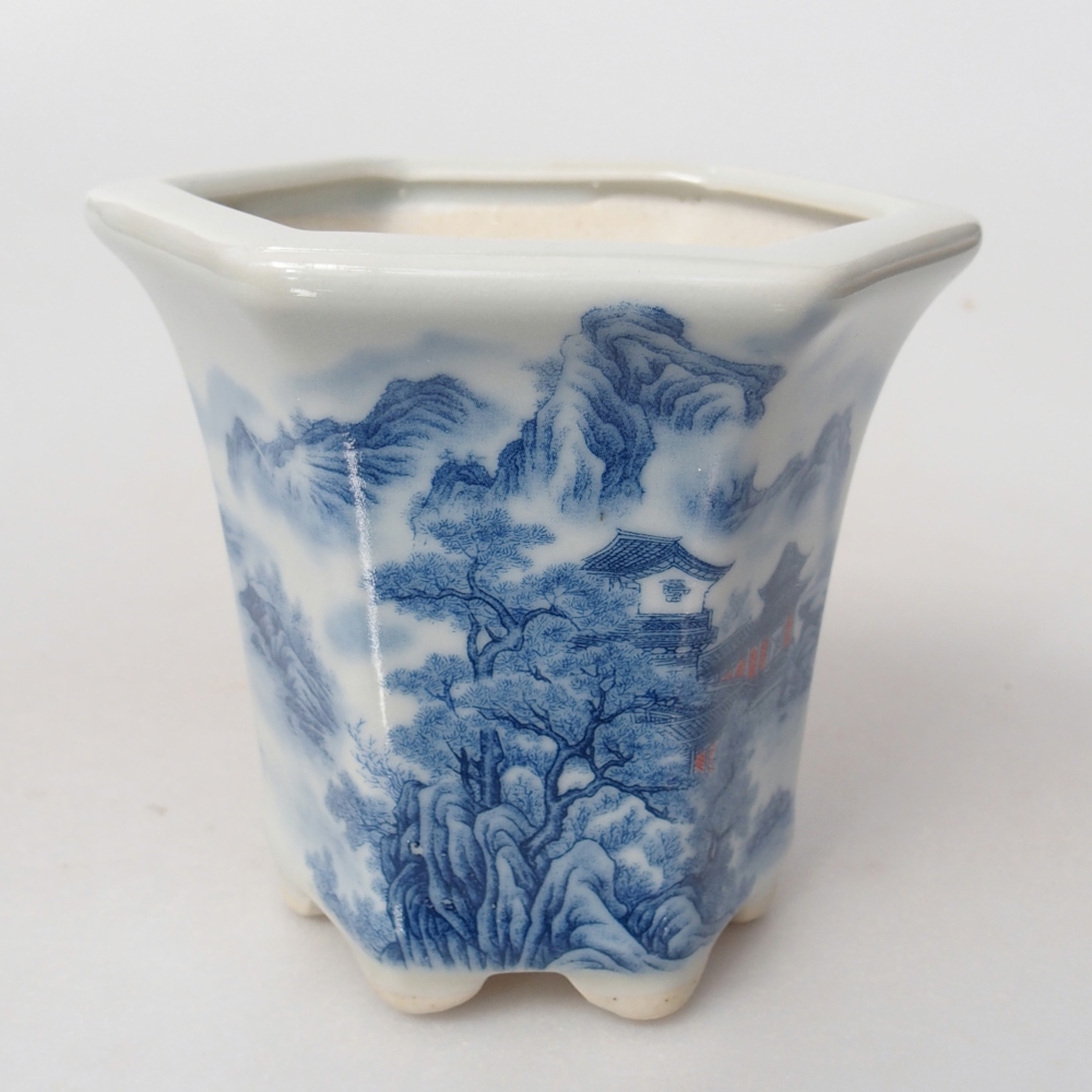 Ceramic bonsai bowl 10 x 9 x 9 cm, colour white