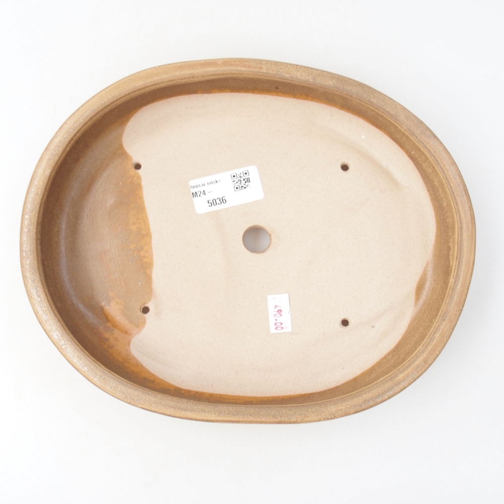 Ceramic bonsai bowl 24,5 x 20 x 4 cm, color beige