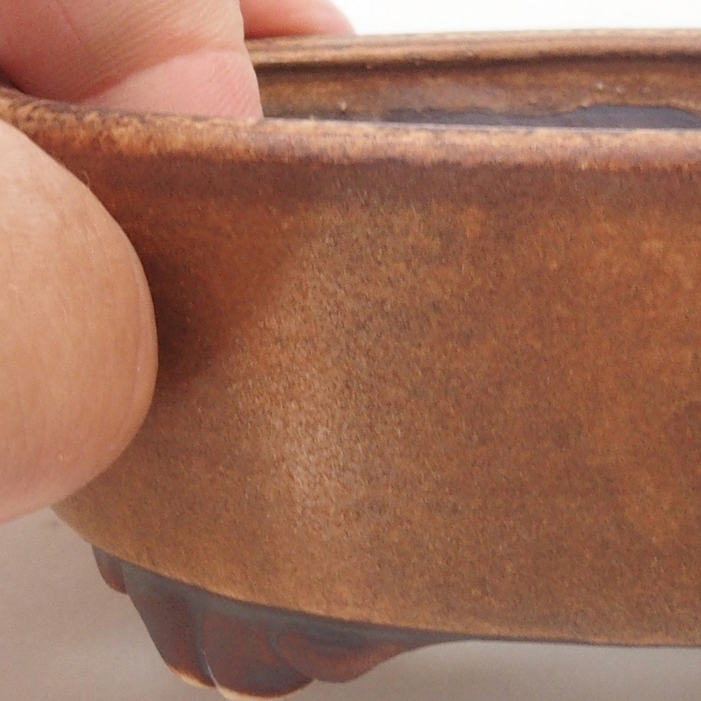 Ceramic bonsai bowl 9 x 8 x 3,5 cm, color brown