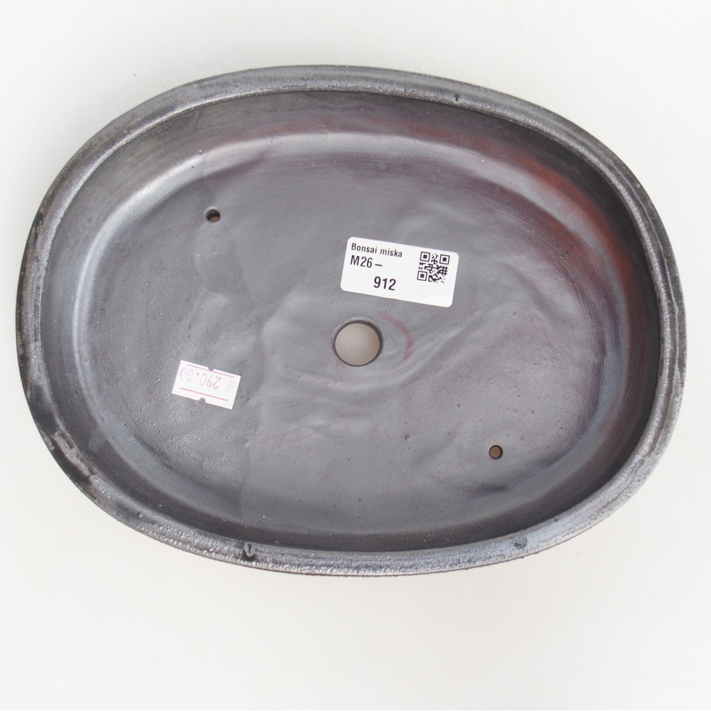Ceramic bonsai bowl 22 x 17 x 4 cm, black