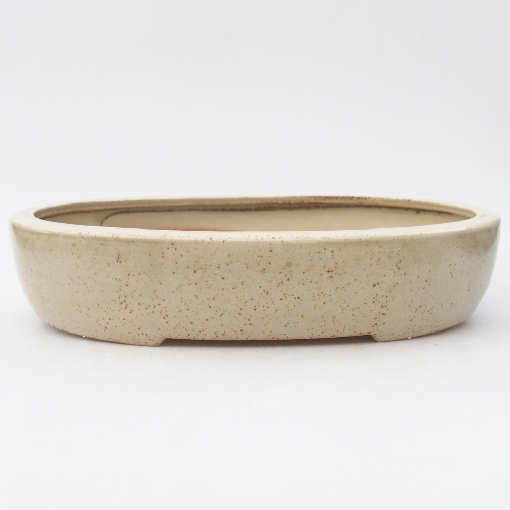 Ceramic bonsai bowl 27 x 21 x 5,5 cm, colour beige