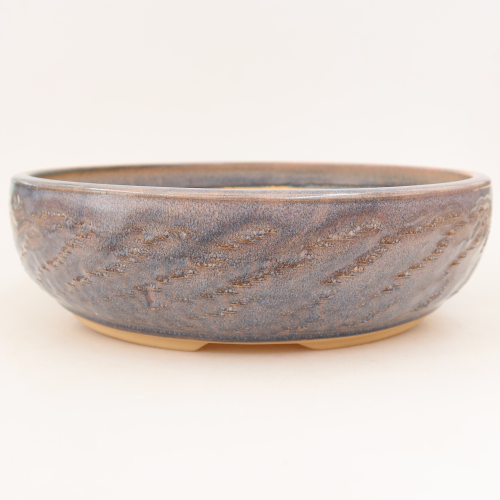 Ceramic bonsai pot, 31 x 31 x 9 cm, blue