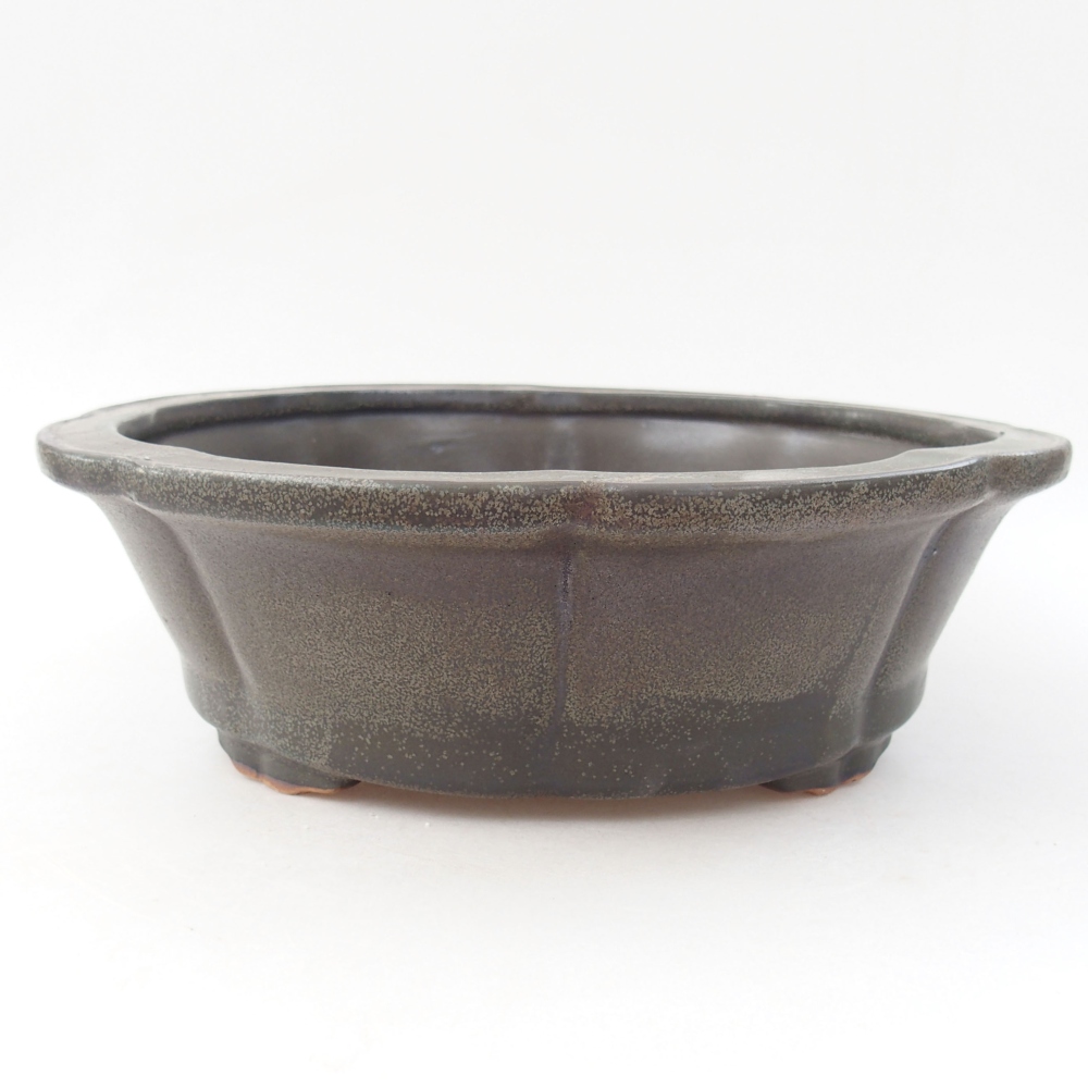 Ceramic bonsai bowl 26 x 26 x 8 cm, color gray