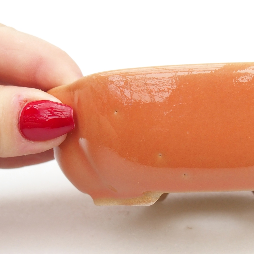 Ceramic bonsai bowl 10,5 x 9 x 3,5 cm, orange