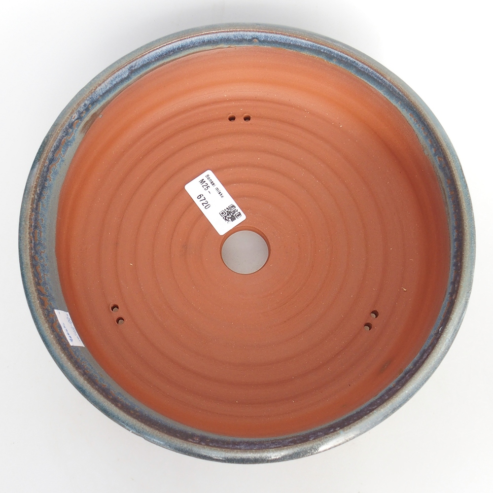 Ceramic bonsai bowl 25,5 x 25,5 x 6,5 cm, colour blue
