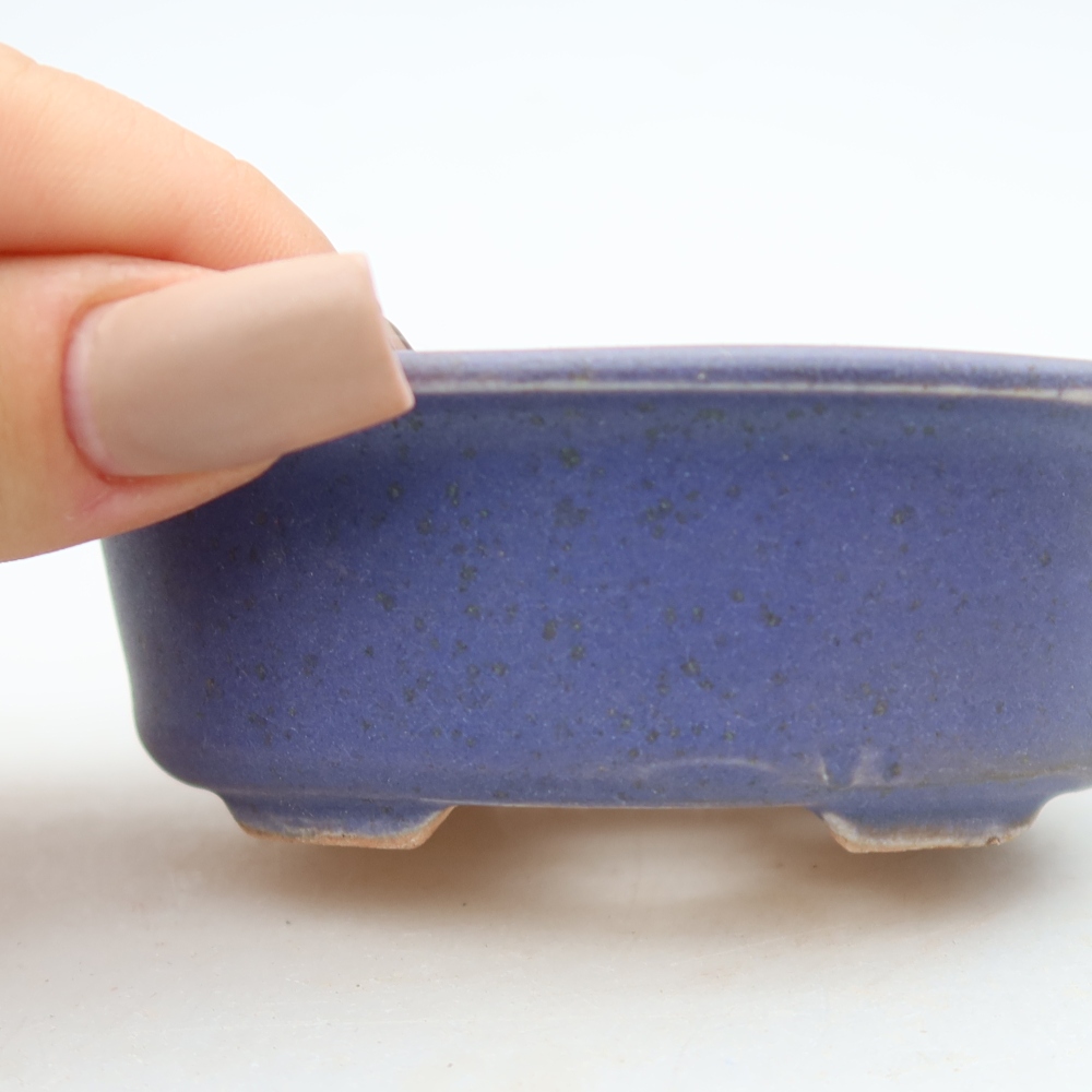 Ceramic bonsai pot, 9.5 x 6.5 x 3 cm, purple