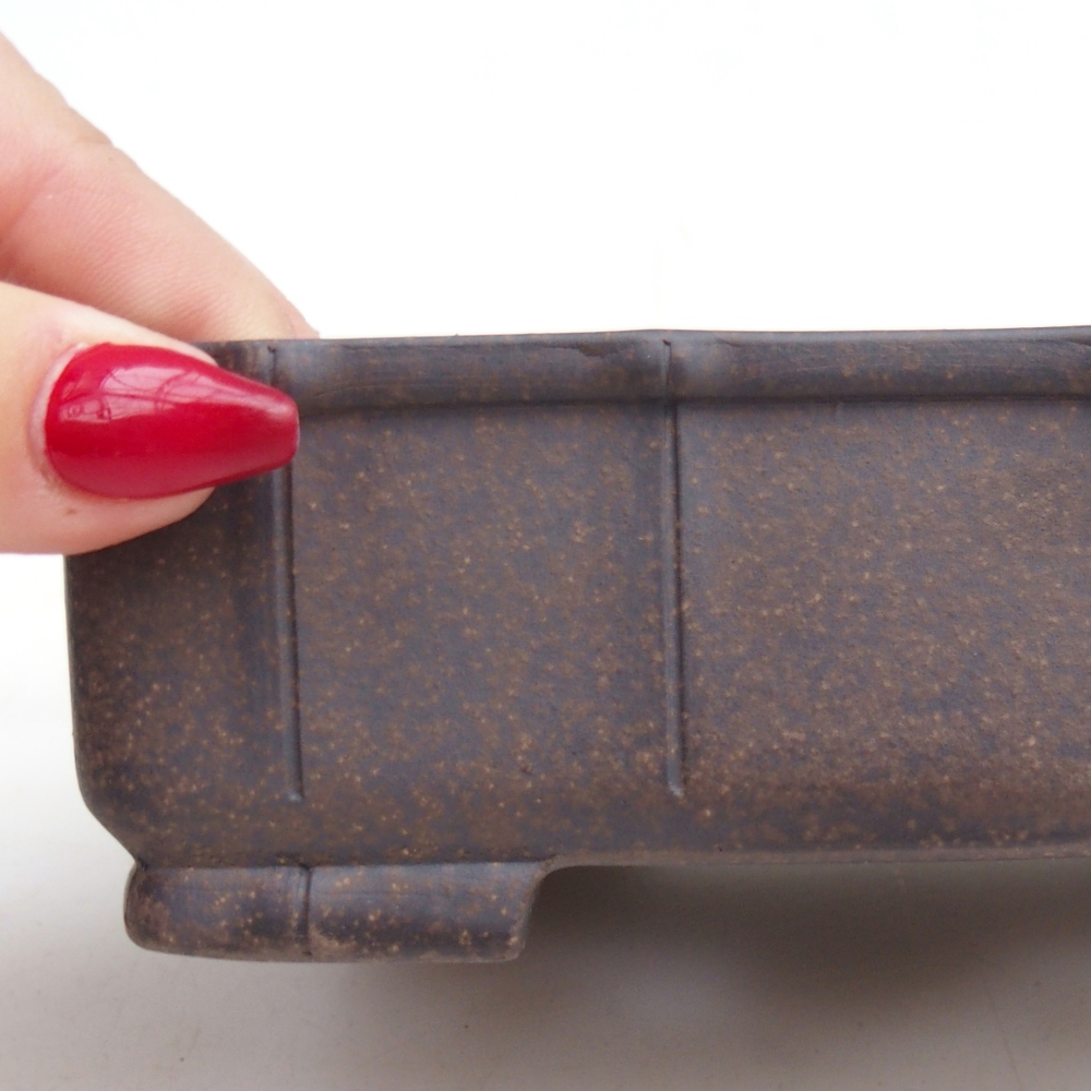 Ceramic bonsai bowl 15 x 10,5 x 5 cm, colour brownish ochre