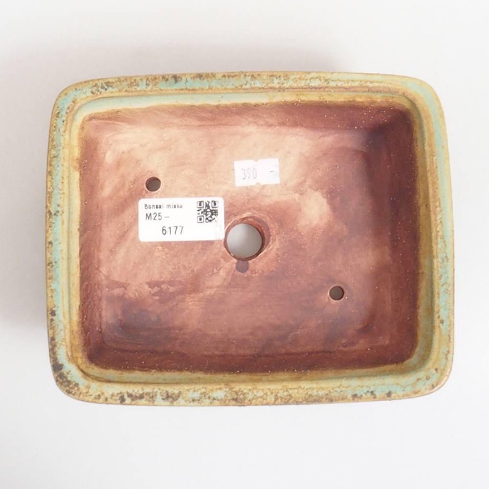 Ceramic bonsai bowl 17,5 x 14 x 5 cm, color green
