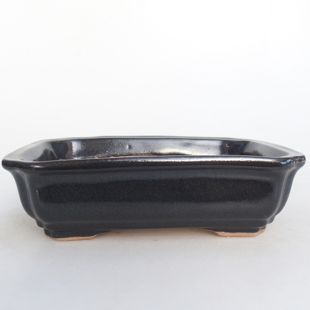 Ceramic bonsai bowl 18 x 13,5 x 5 cm, colour black