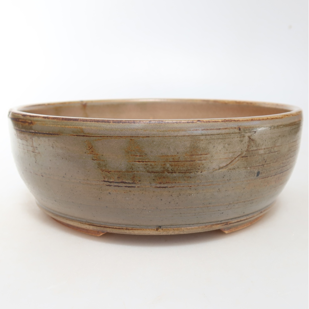 Ceramic bonsai pot, 19 x 19 x 7 cm, gray