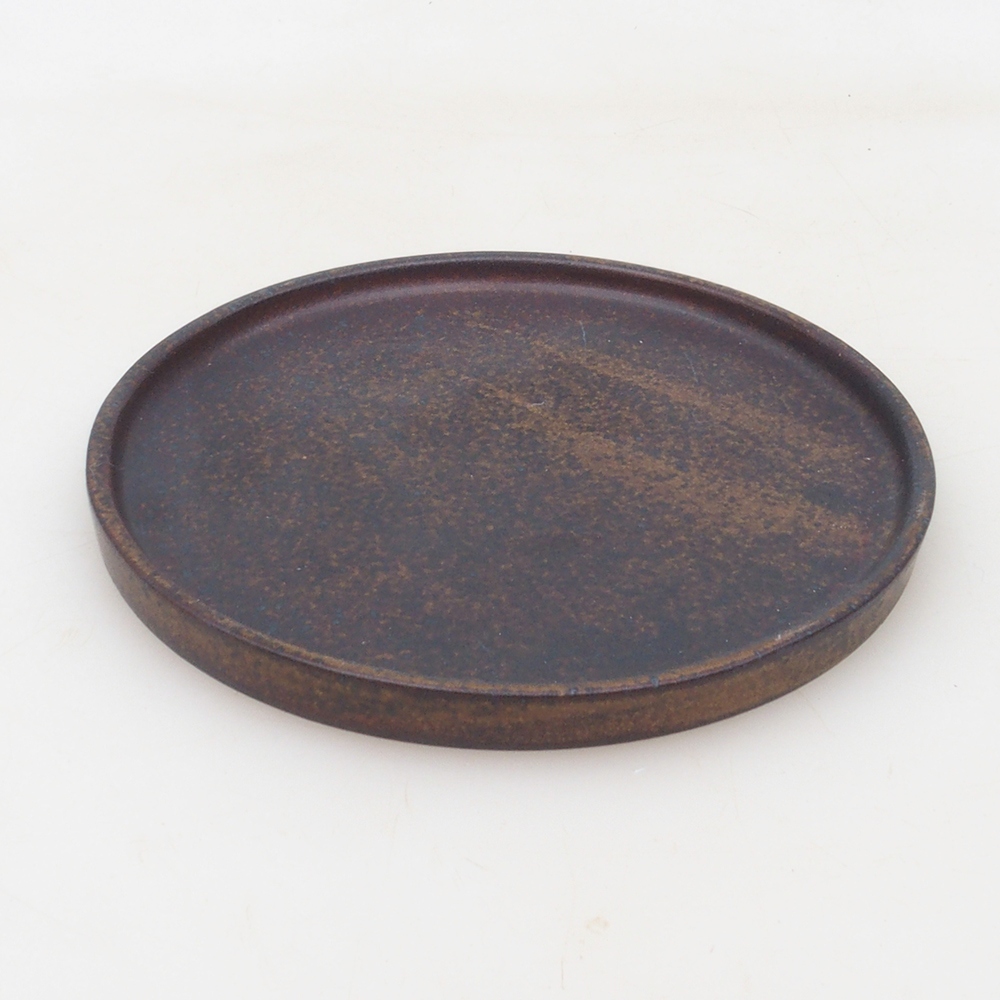 Bonsai bowl round D6-L - 13.5 x 13.5 x 1 cm - brown