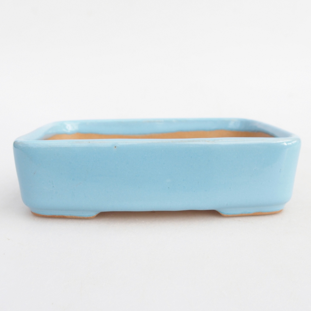 Ceramic bonsai bowl 12,5 x 9,5 x 3,5 cm, colour blue