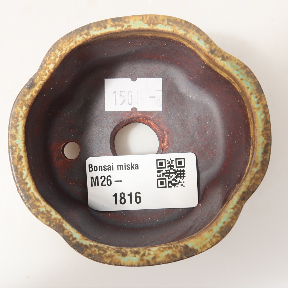 Ceramic bonsai pot, 8 x 7.5 x 3.5 cm, green