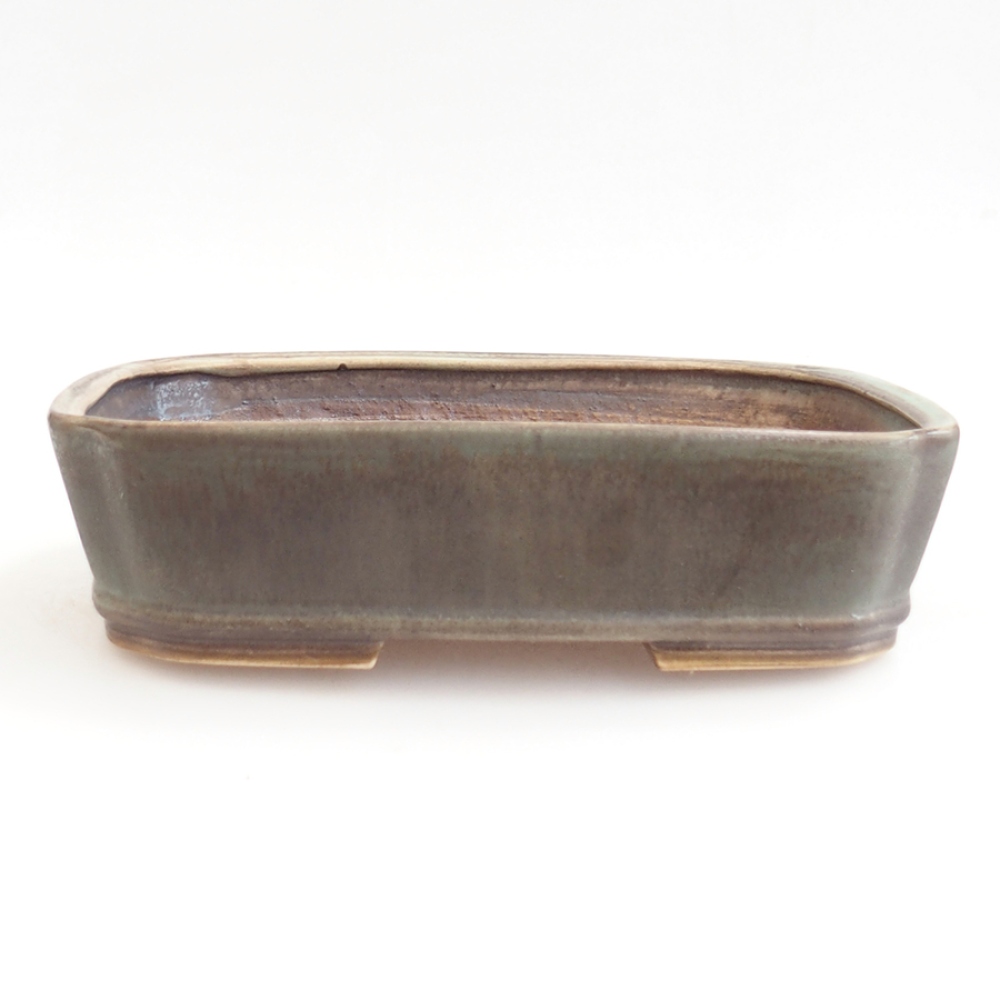 Ceramic bonsai bowl 24 x 20,5 x 6 cm, green
