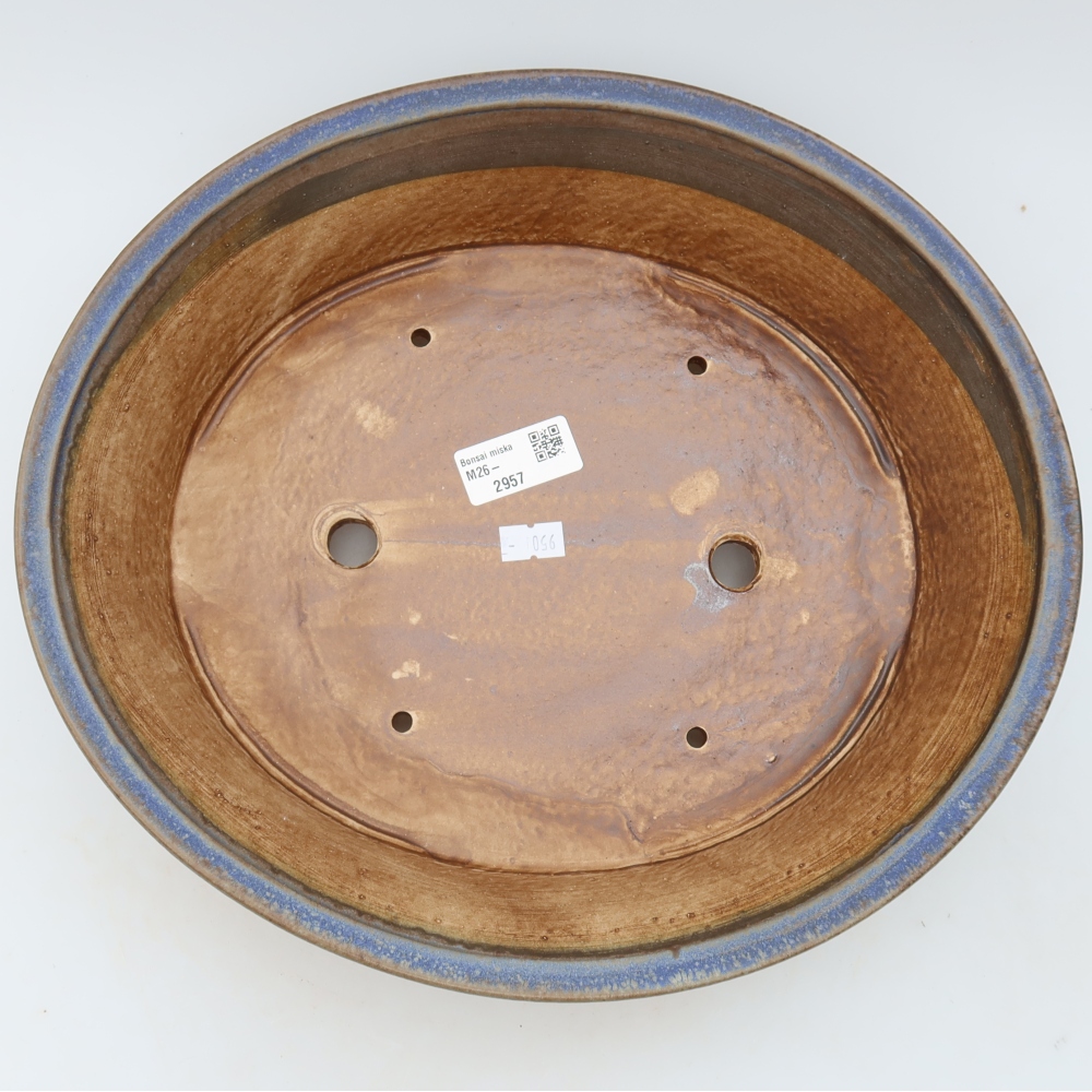 Ceramic bonsai bowl 26,5 x 24 x 5,5 cm, colour blue