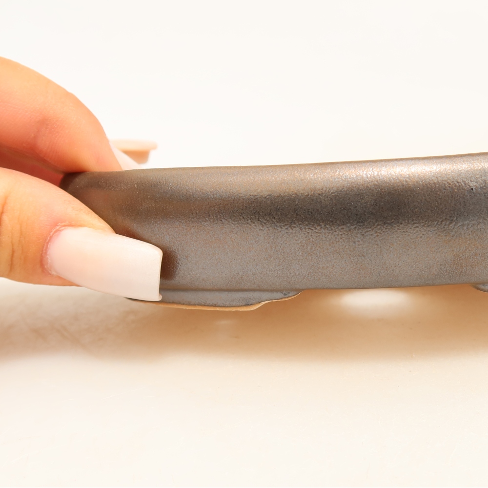 Ceramic bonsai pot, 13 x 9.5 x 2.5 cm, metallic color