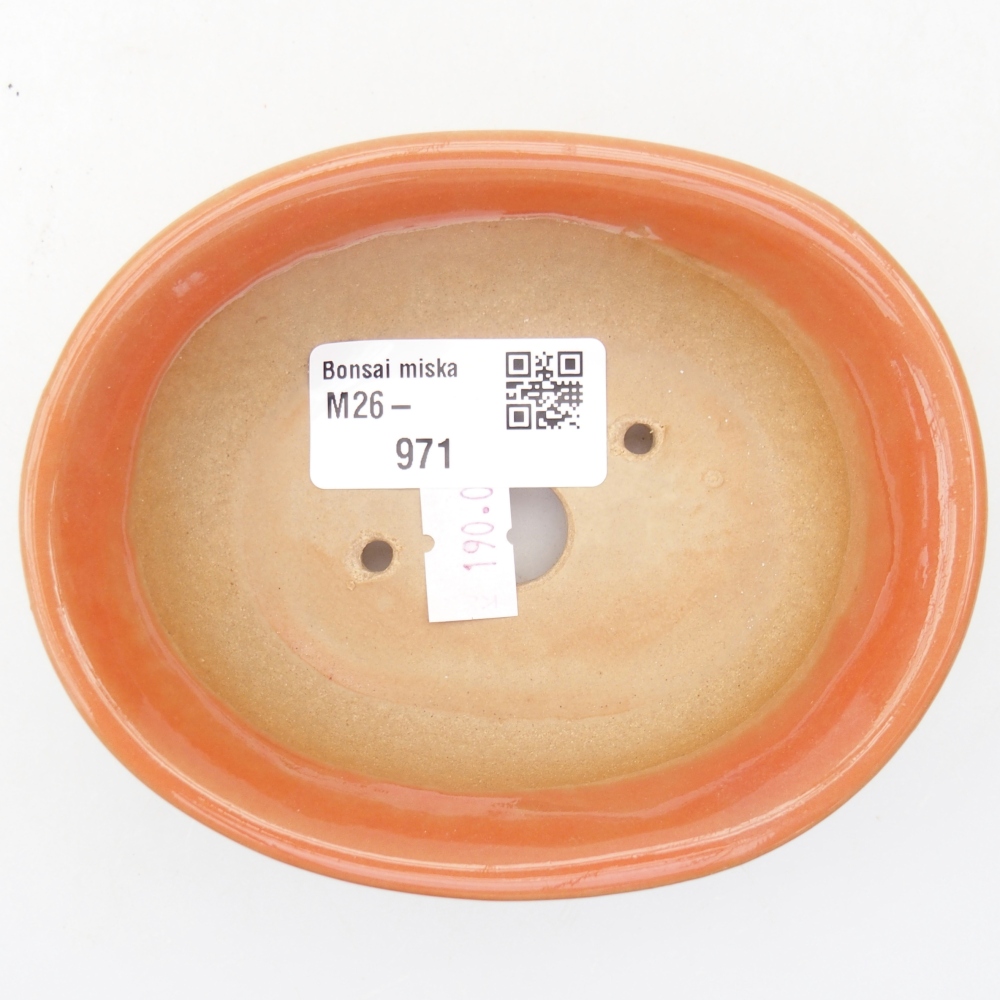 Ceramic bonsai bowl 11 x 8,5 x 4 cm, orange
