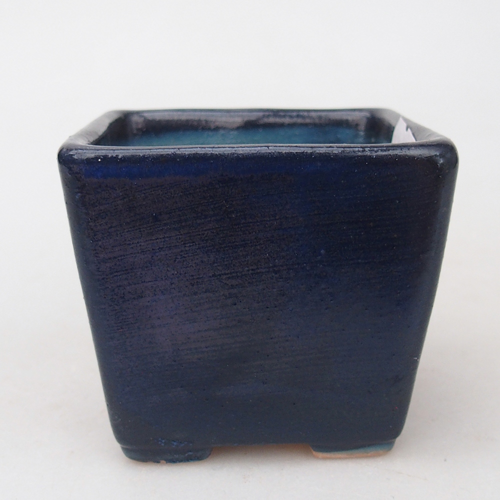 Ceramic bonsai bowl 7,5 x 7,5 x 7 cm, colour blue
