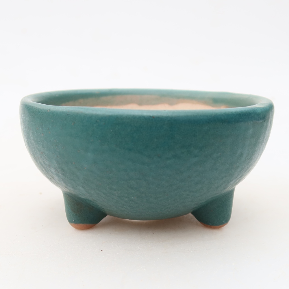 Ceramic bonsai bowl 10 x 10 x 5 cm, colour blue