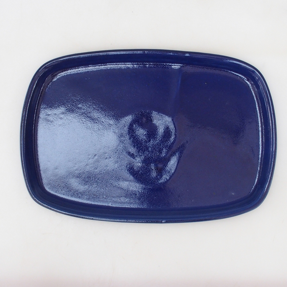 Ceramic saucer H10 - 34 x 23.5 x 1.5 cm - blue