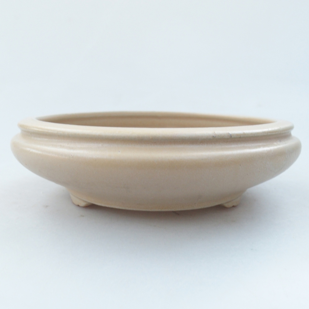 Ceramic bonsai bowl 15 x 15 x 5 cm, colour beige