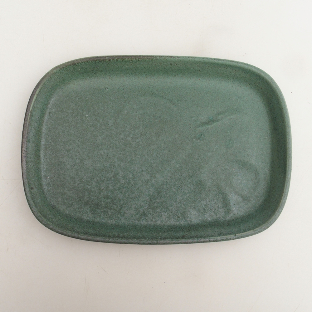 Ceramic bowl H06 - 20.5 x 14.5 x 1.5 cm - green