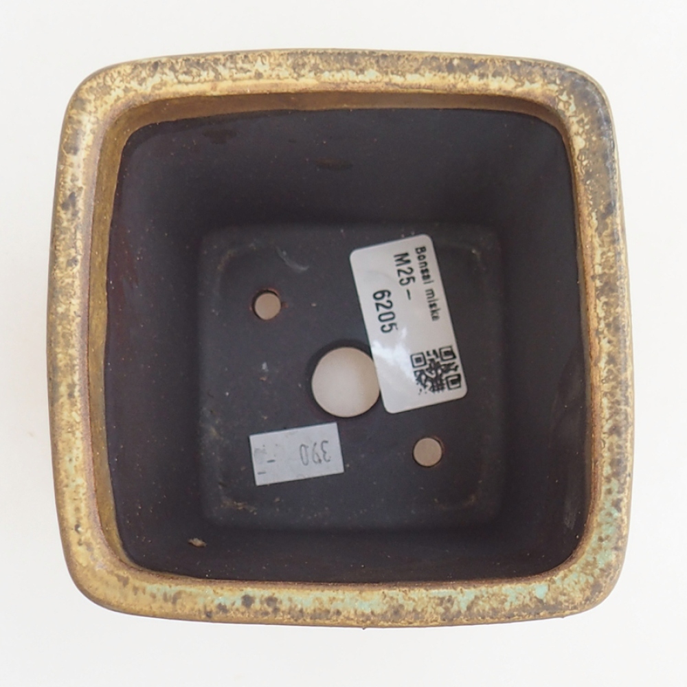 Ceramic bonsai bowl 10 x 10 x 12 cm, brown