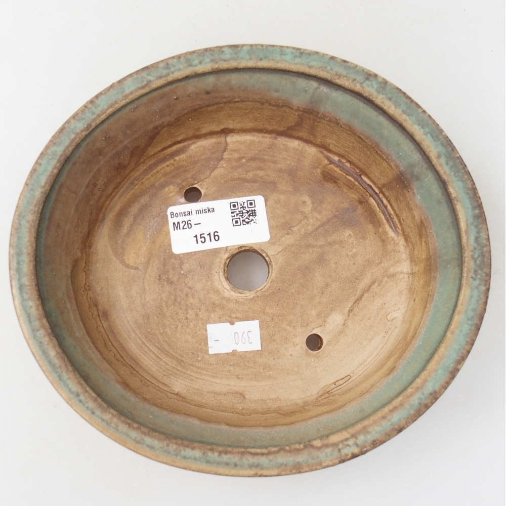 Ceramic bonsai bowl 17,5 x 16 x 4,5 cm, colour watered