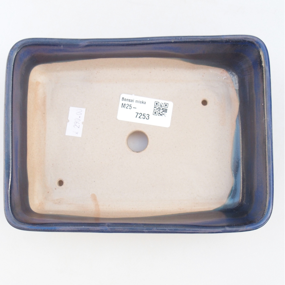Ceramic bonsai bowl 18,5 x 13,5 x 3,5 cm, colour blue