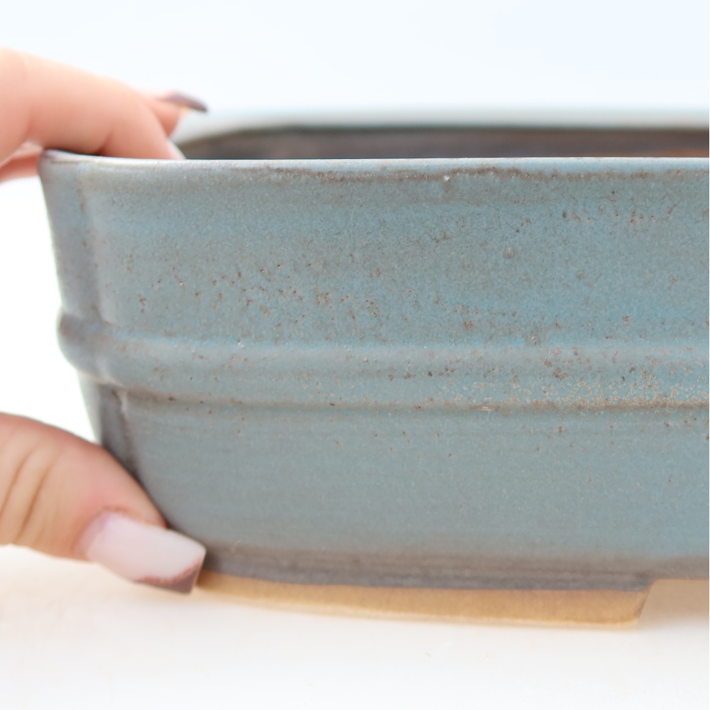 Ceramic bonsai pot, 29 x 23 x 7 cm, blue