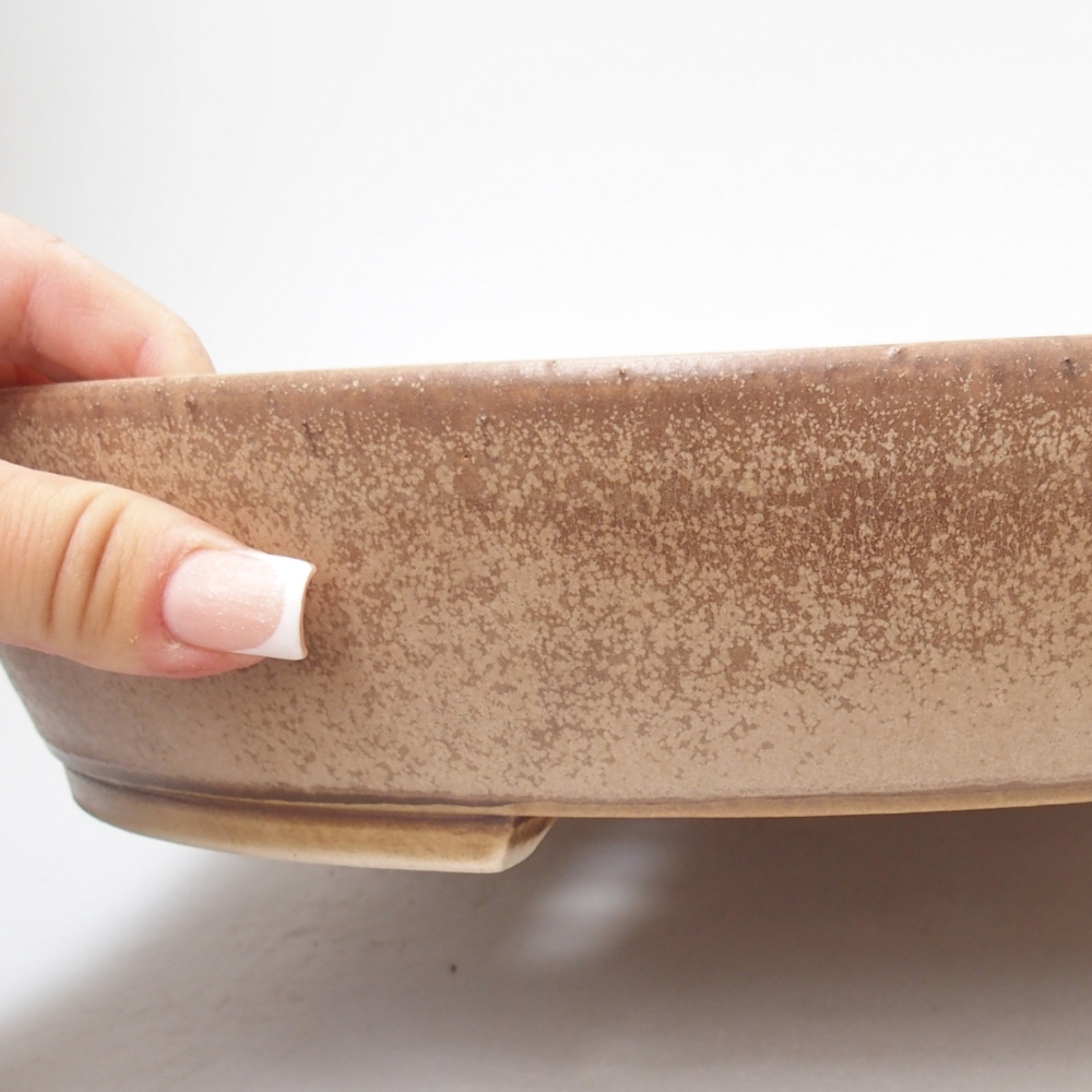 Ceramic bonsai bowl 31,5 x 27,5 x 6 cm, colour beige