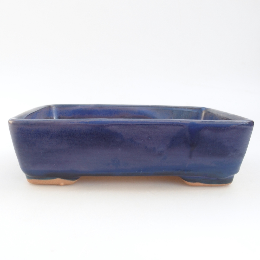 Ceramic bonsai bowl 18,5 x 13,5 x 3,5 cm, colour blue