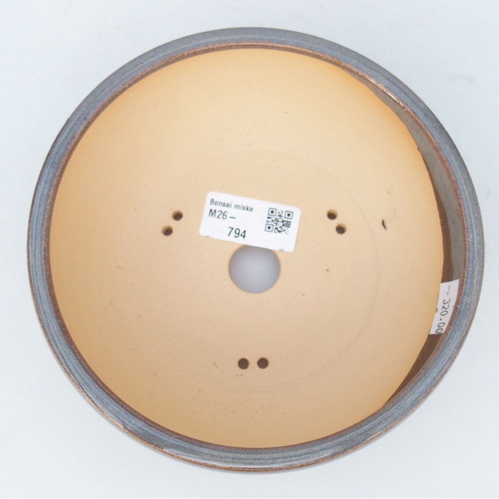 Ceramic bonsai bowl 16 x 16 x 6 cm, grey
