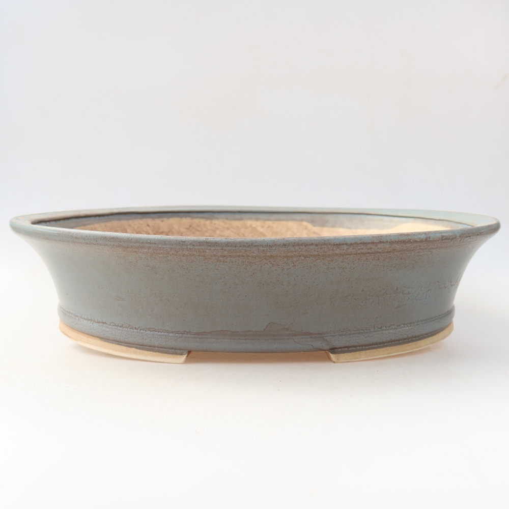 Ceramic bonsai pot, 31 x 28.5 x 7 cm, blue